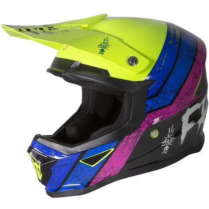 Casque cross Shot by Freegun XP-4 - STRIPE - NEON YELLOW GLOSSY 2021 - Jaune