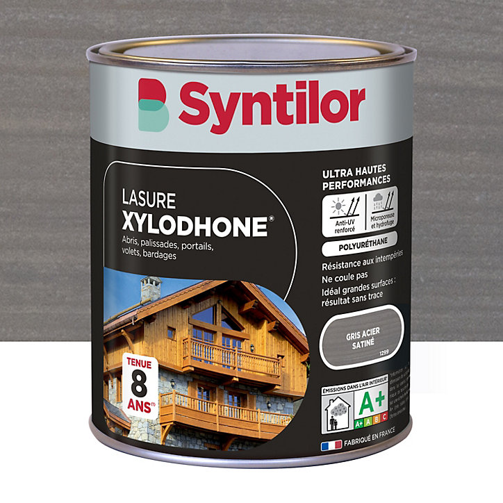 Lasure extérieure Syntilor Xylodhone Ultra Hautes PerFormances gris acier satin 1L