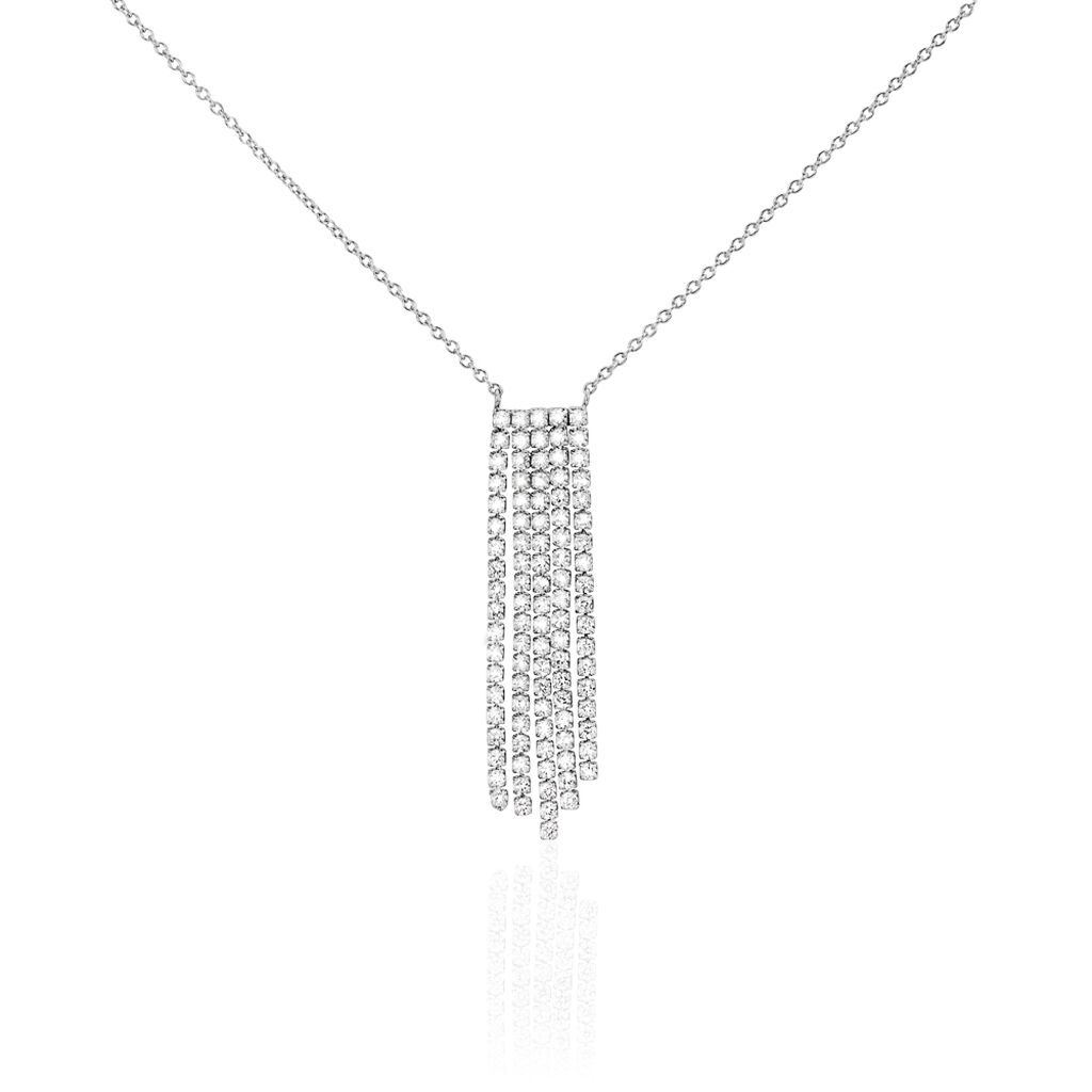 Collier Corine Argent Blanc Oxyde De Zirconium
