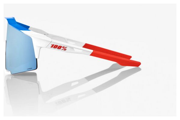 Lunettes 100% Speedcraft Total Energies Team Matte Blanc/Metallic Blue Hiper