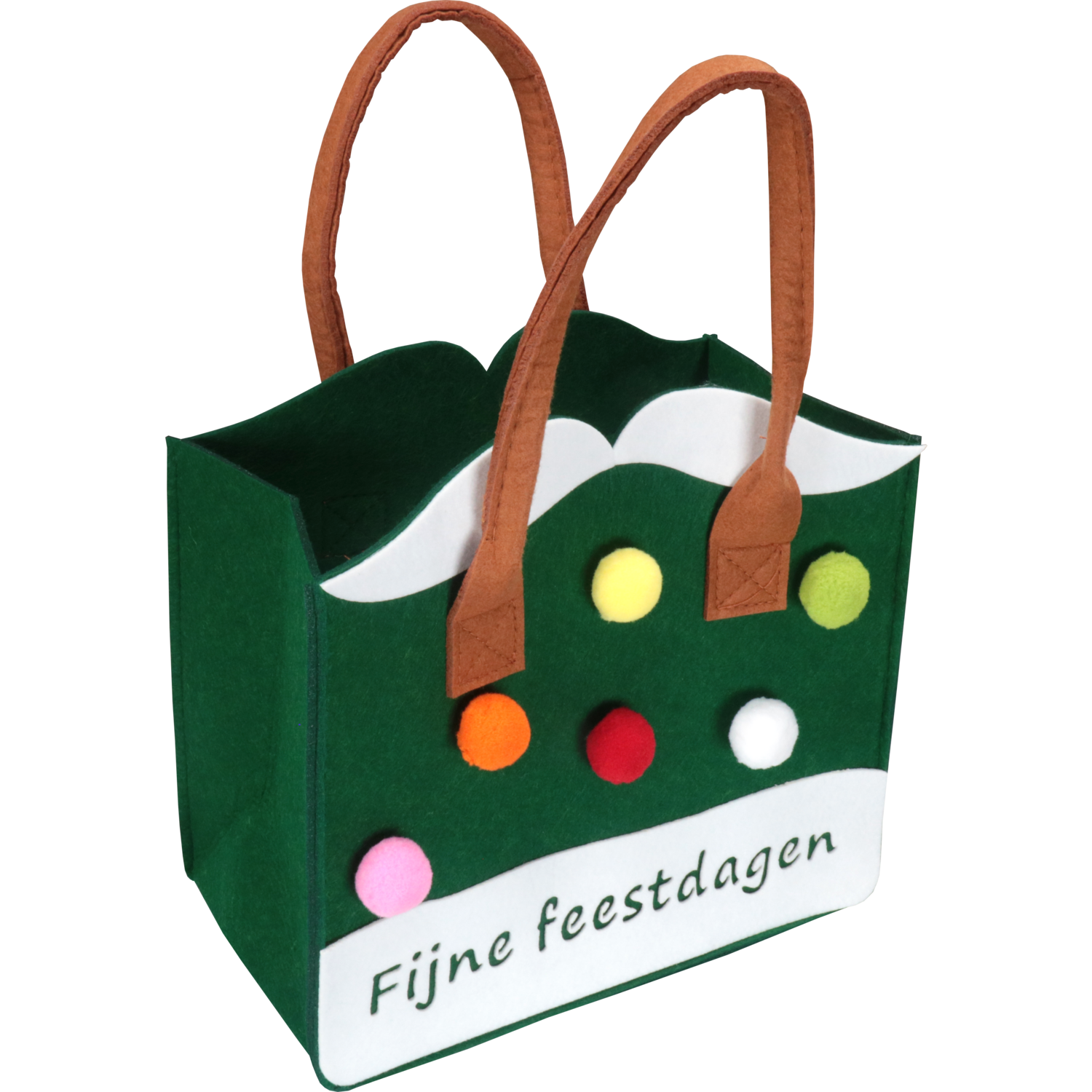 Tas, Fijne Feestdagen, Vilt, met hengsel, 27x15x25cm, assorti
