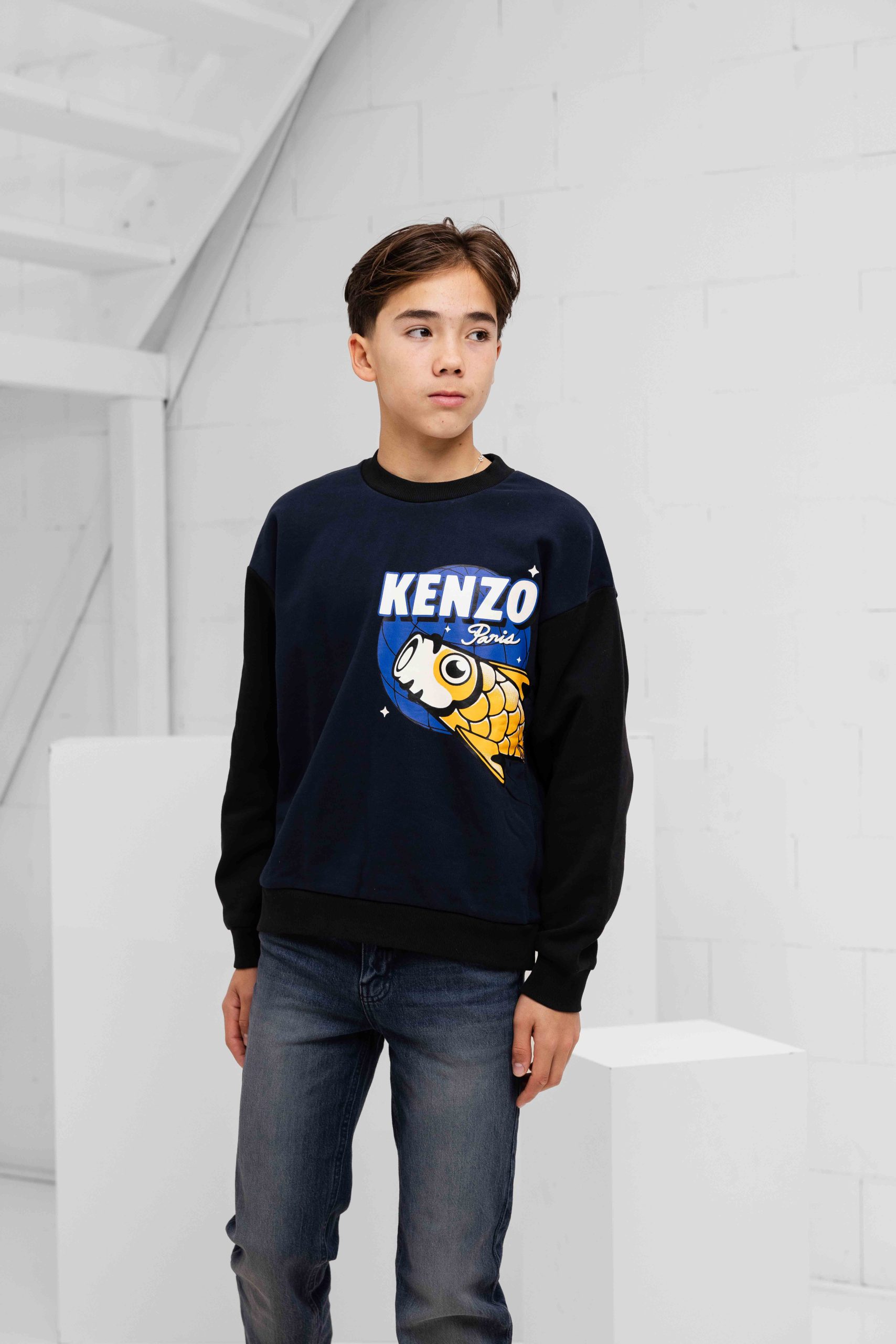 Kenzo Cosmic Fun Sweater Kids Donkerblauw