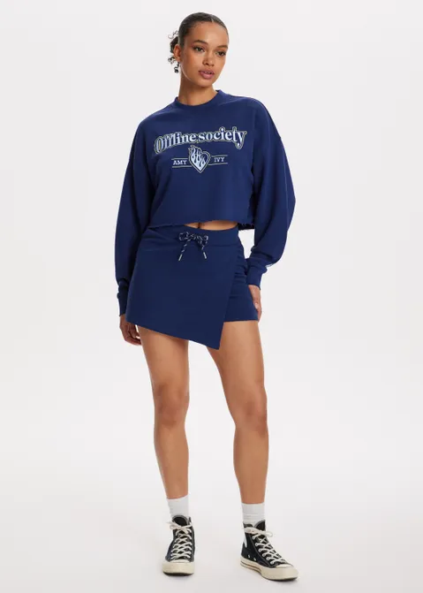 Mini skort met overslag blauw (BLW.D)