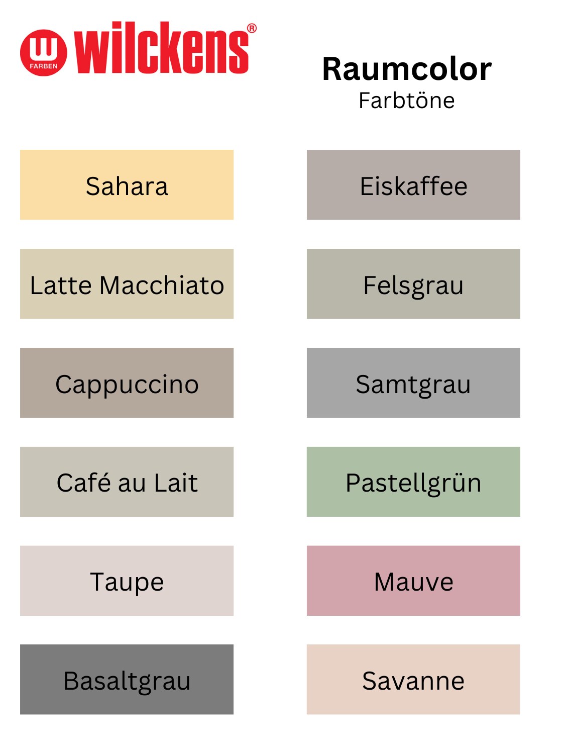 Wilckens 5l Raumcolor Eiskaffee Innenfarbe Wandfarbe hochdeckend matt Farbe