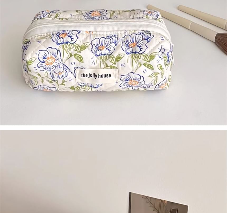 Minbrogy - Make-uptas van bloemenprintstof (verschillende ontwerpen)