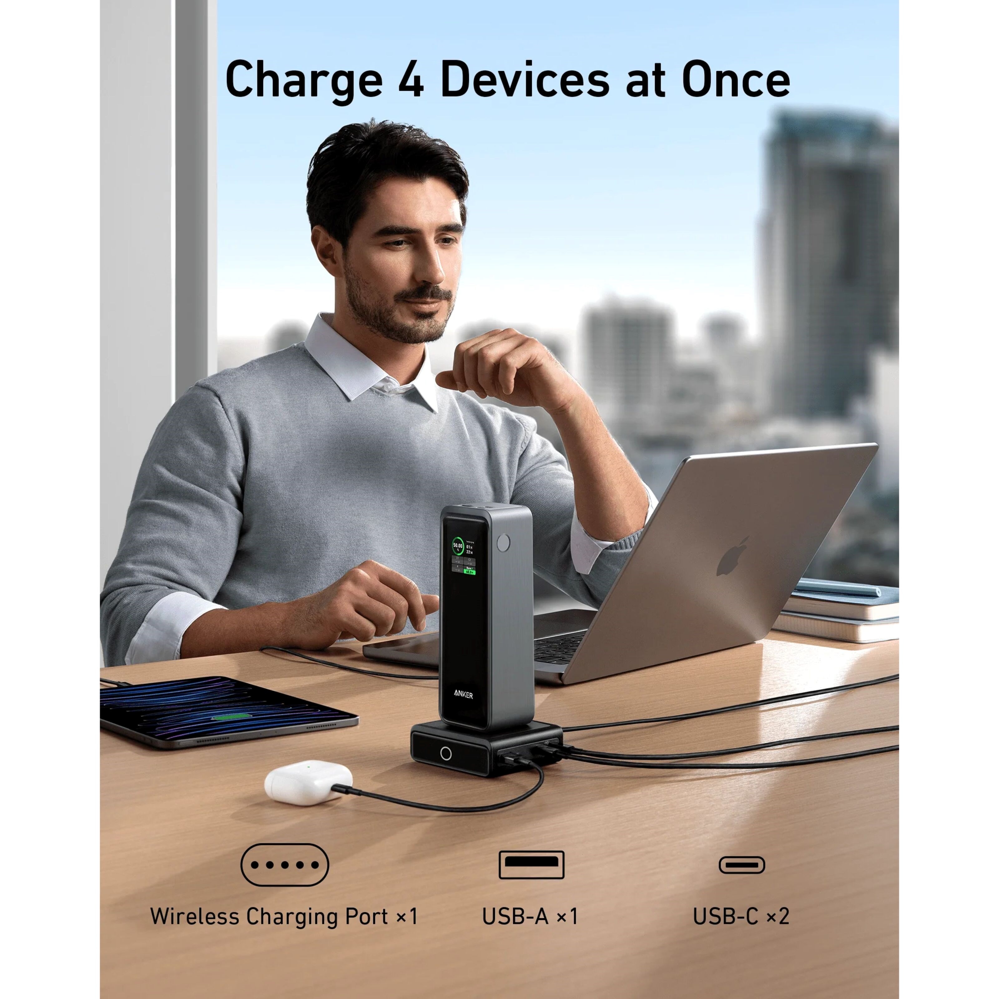 Anker 100W Ladestasjon for Anker Prime Powerbank