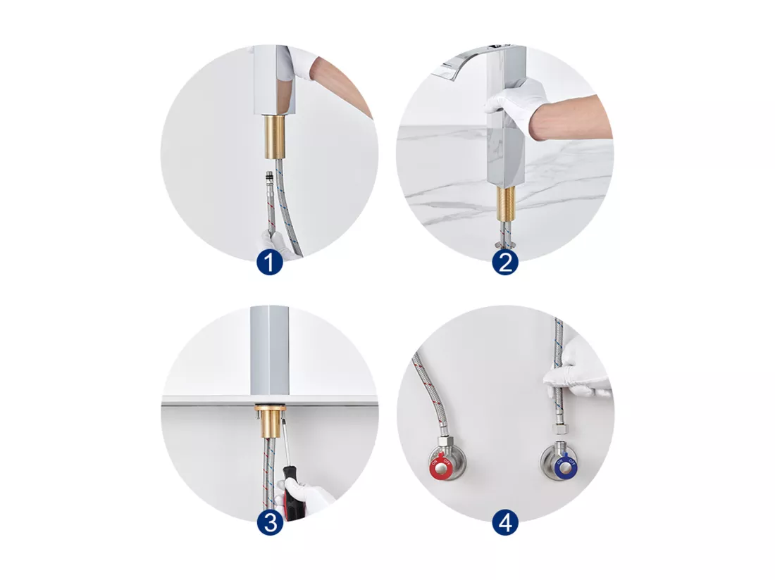 Robinet Cascade pour Vasque à Poser,Mitigeur Haut pour Lavabo,en Inox,Chromé+Bonde Lavabo Bonde Pop-up avec Trop-plein Automatique Universelle