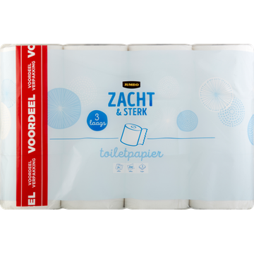 Jumbo Toiletpapier Zacht & Sterk 3-Laags Voordeelverpakking 24 Rollen
