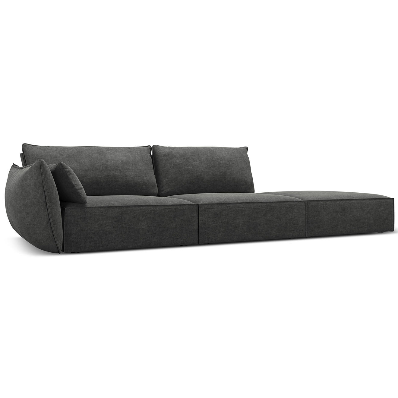 Mazzini Sofas Canapé gauche Vanda 4 Places gris - 286x100x85 cm
