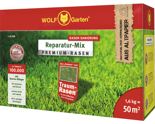 Premium gazon- en startmeststof WOLF-Garten 1,6 kg 50 m²