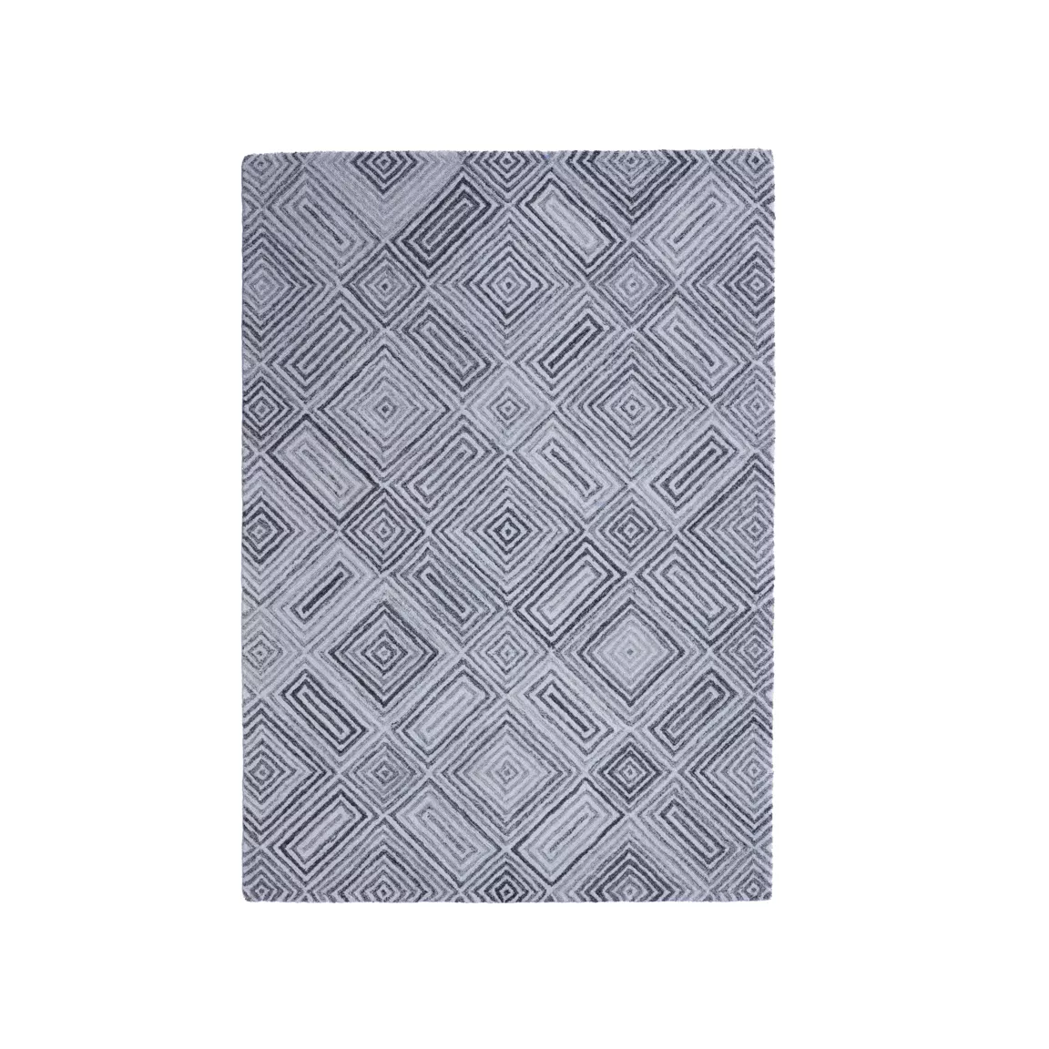 Tapis de salon rectangulaire matière recyclée tuftée (160 x 230 cm) Shelton Gris