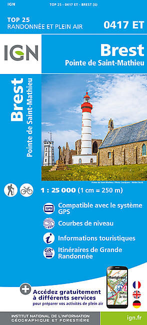 IGN - TOP 25 0417 ET BREST POINTE ST MATHIEU 1 25 000