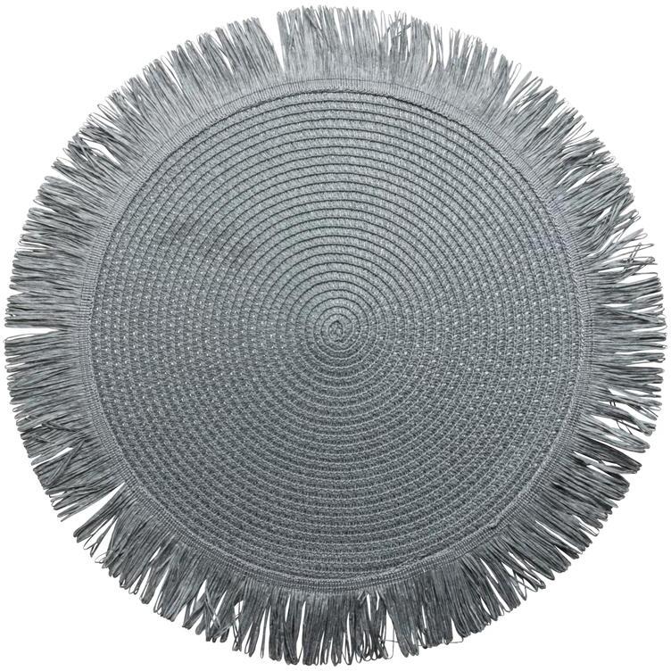 Gusta placemats grijs D 38 H 0,2 cm 2 stuks