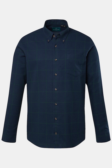 Boston Park Karo-Flanellhemd, Langarm, Buttondown-Kragen, Comfort Fit, bis 8 XL