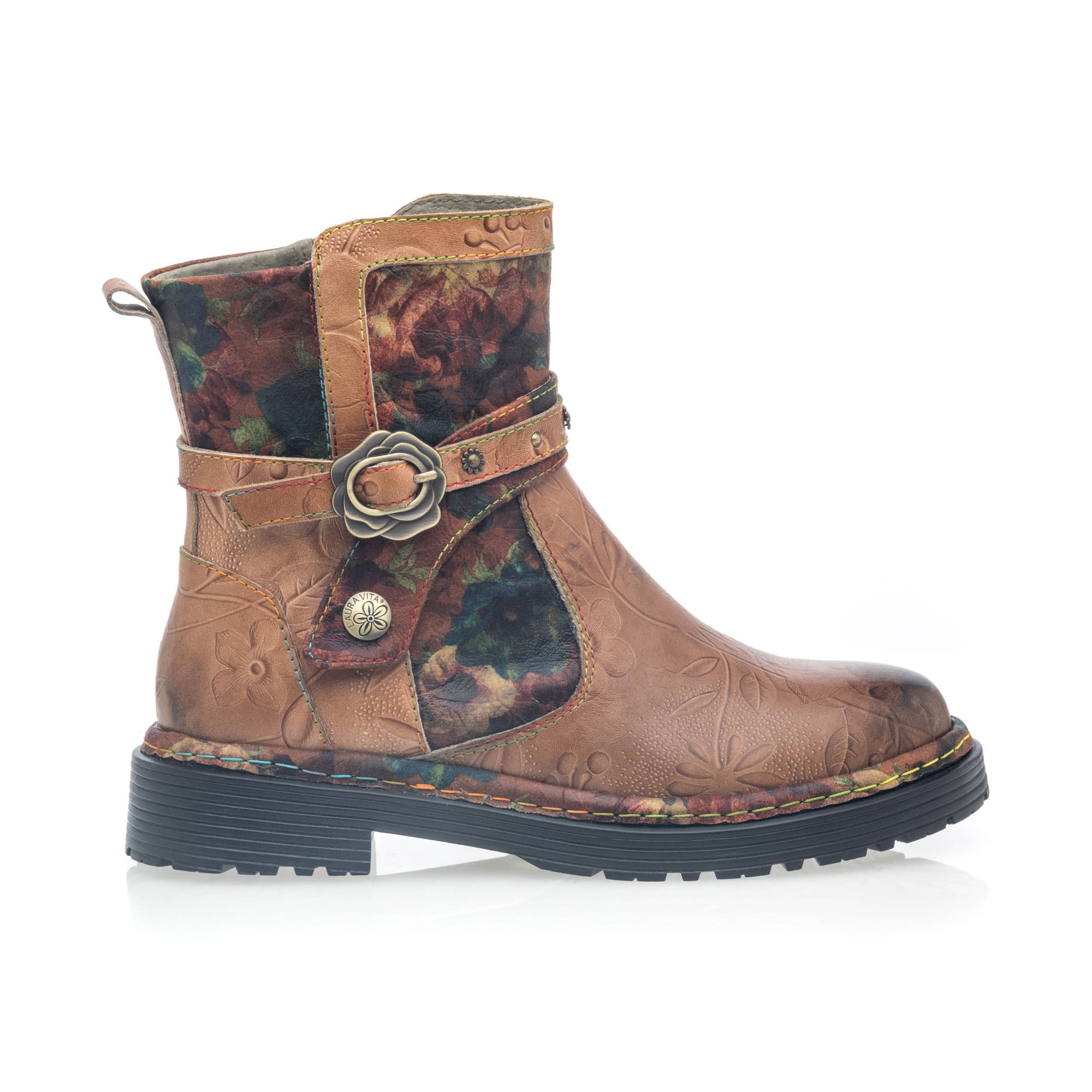 Boots Femme en cuir camel