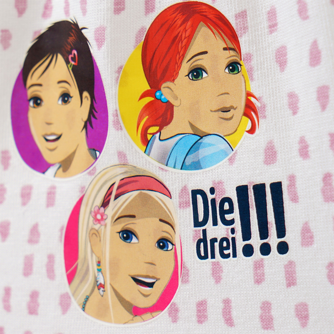 Topolino 2 Die drei !!! Pantys mit Print weiss / rosa