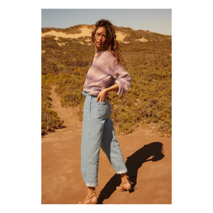 Alma Deia Pantalon Denim Paper Bag Coton Bio | Denim bleached