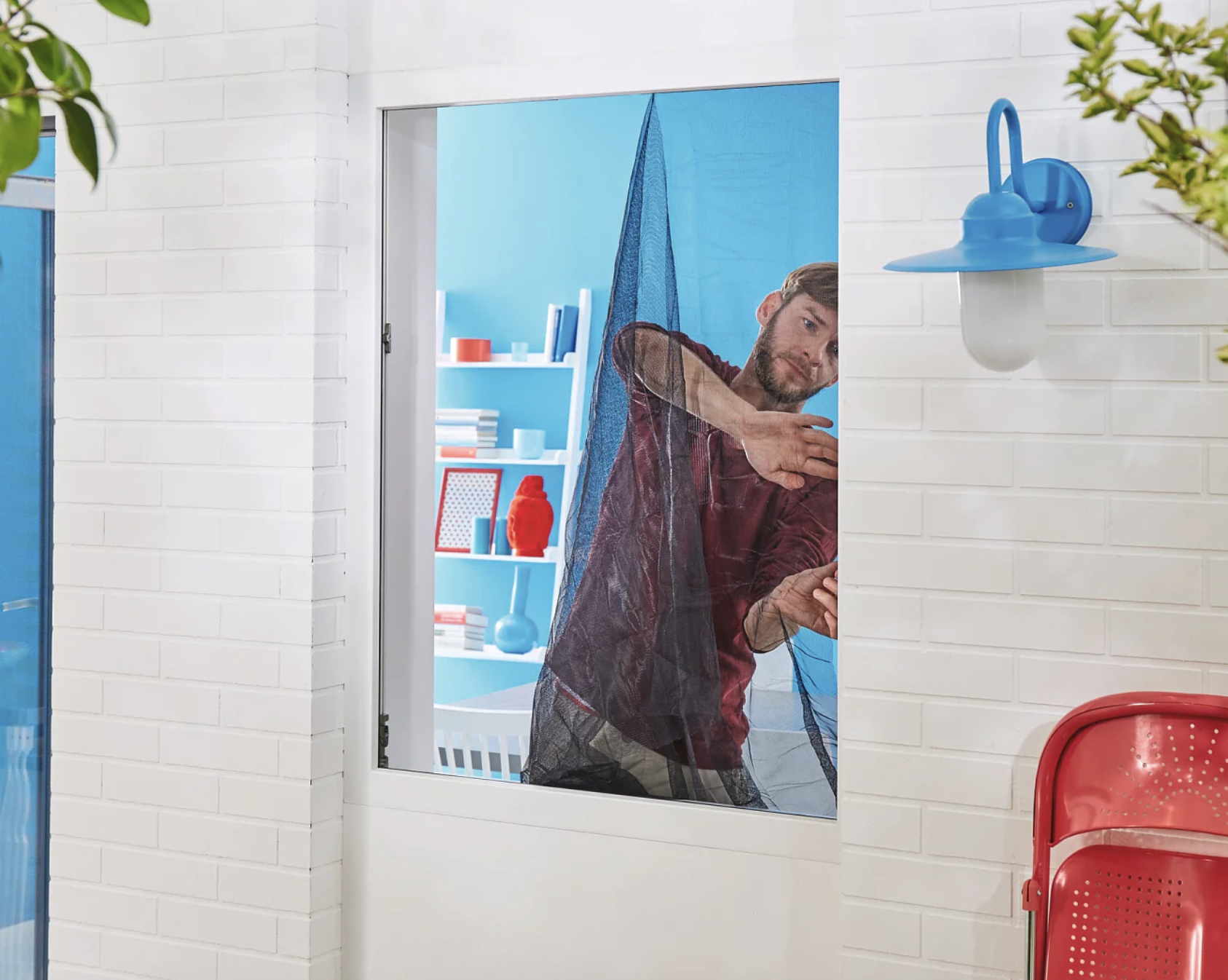 (120x240cm) Fenster Fliegengitter Insect Stop Comfort   Klettverschluss / Cutter / Andruckbürste (55918-00021-01) - Anthrazit