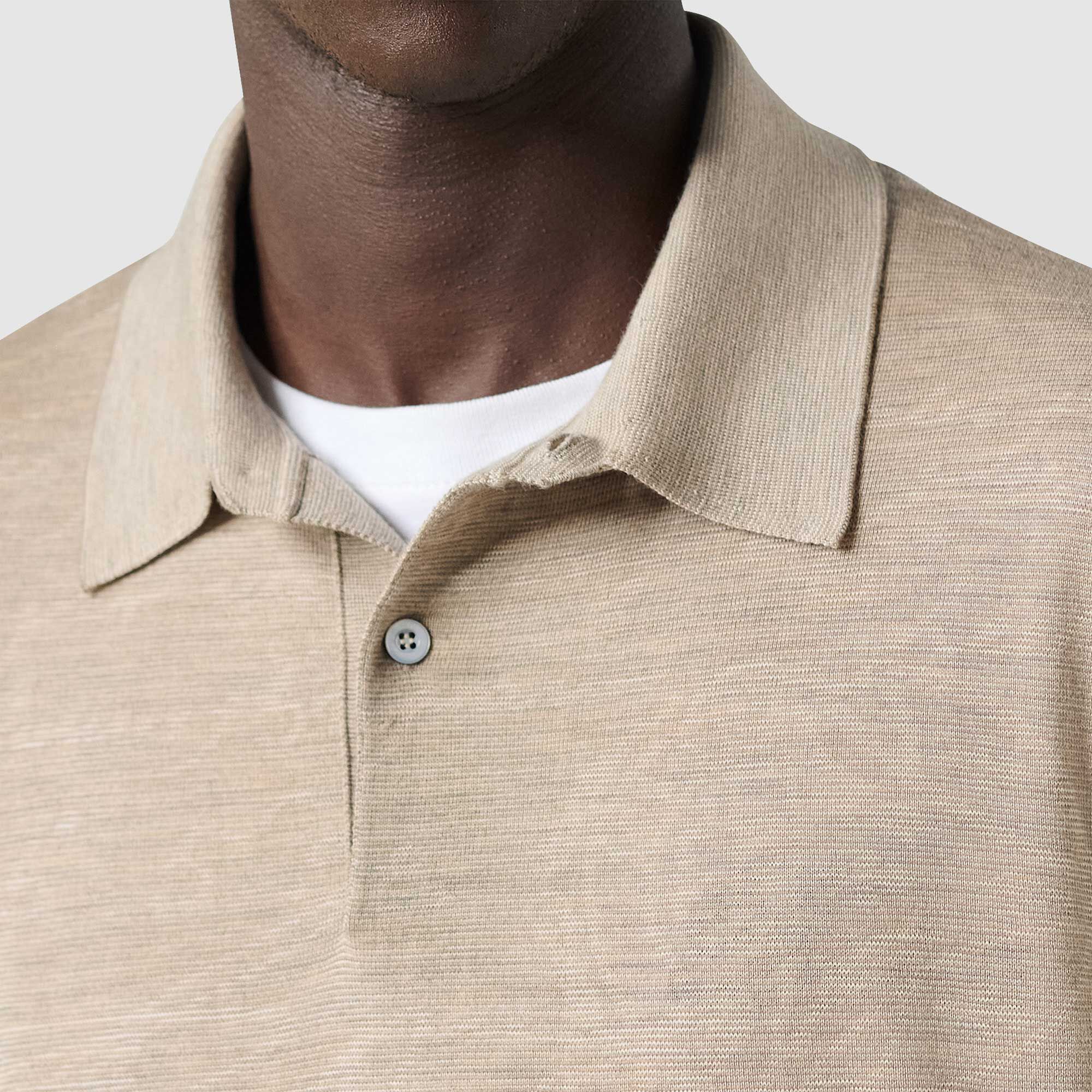 Polo Manches Longues Leger En Laine Avec Jacquard Scritto