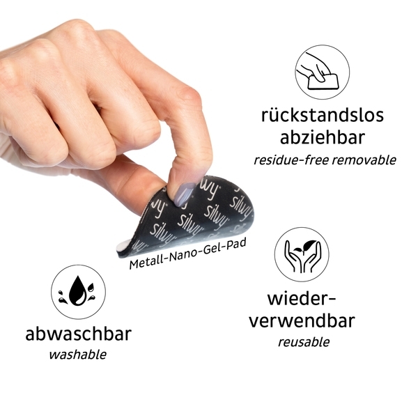 Silwy Smart Magnet-Pins inkl. Metall Nano Gel Pads Weiß