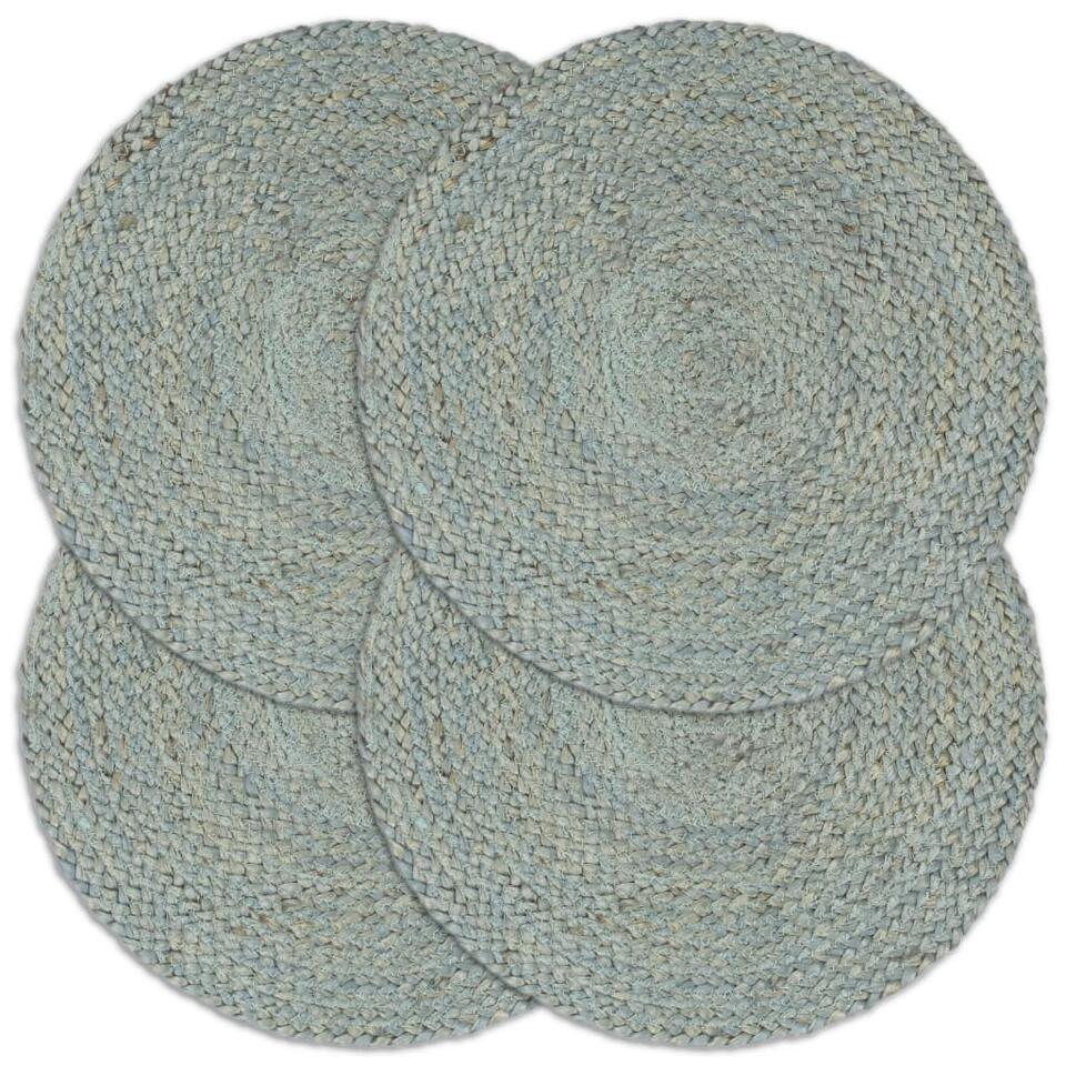 vidaXL - Placemat - Groen - Jute - 4 stuks