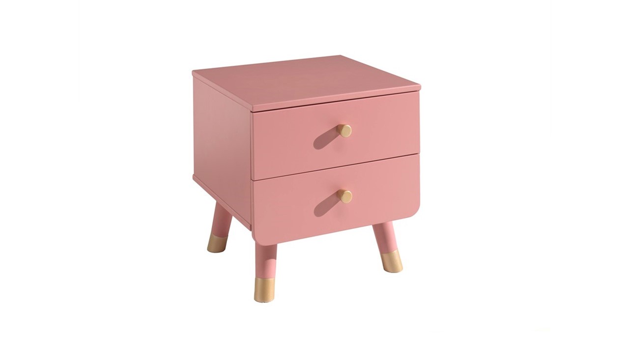 Bed Billy met nachtkast roze