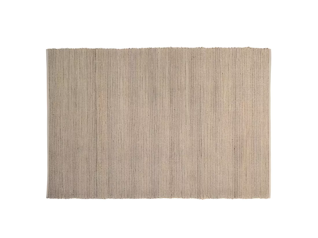 QUENTIN - Tapis rect. 160x230cm jute et coton couleur sable/ivoire/noir