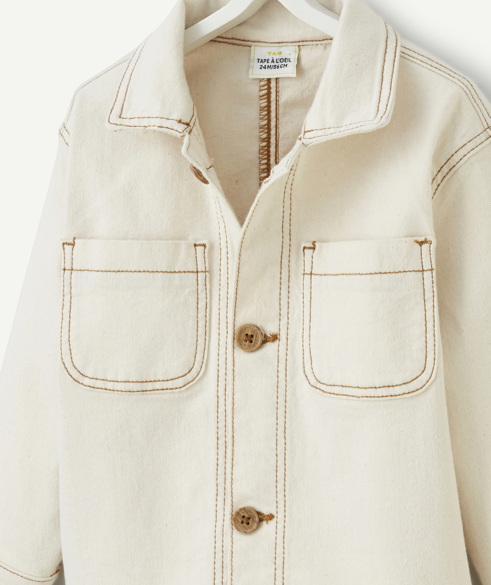 veste bébé garçon sans teinture écru avec poches