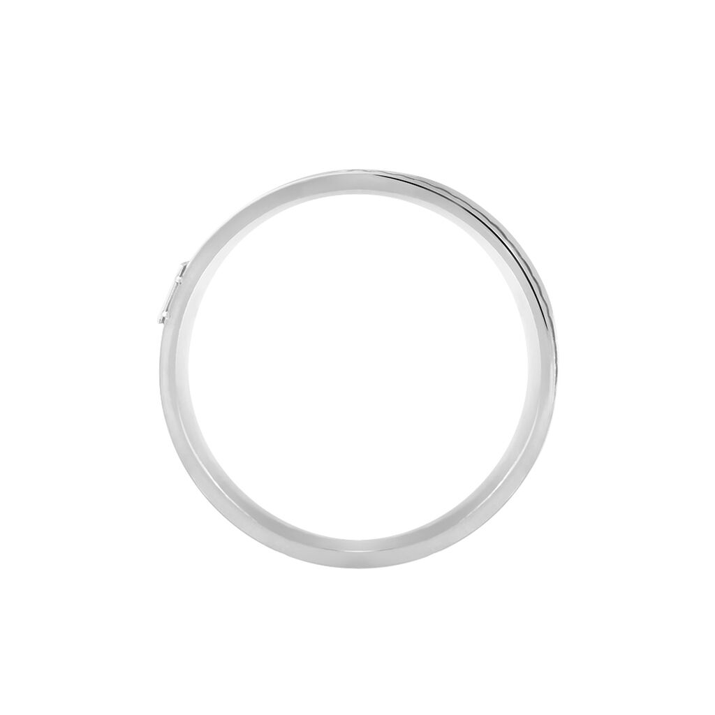 Bague Madine Acier Blanc Diamant