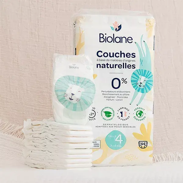 Pacote com 3 fraldas ecológicas Biolane, tamanho 4 x 44