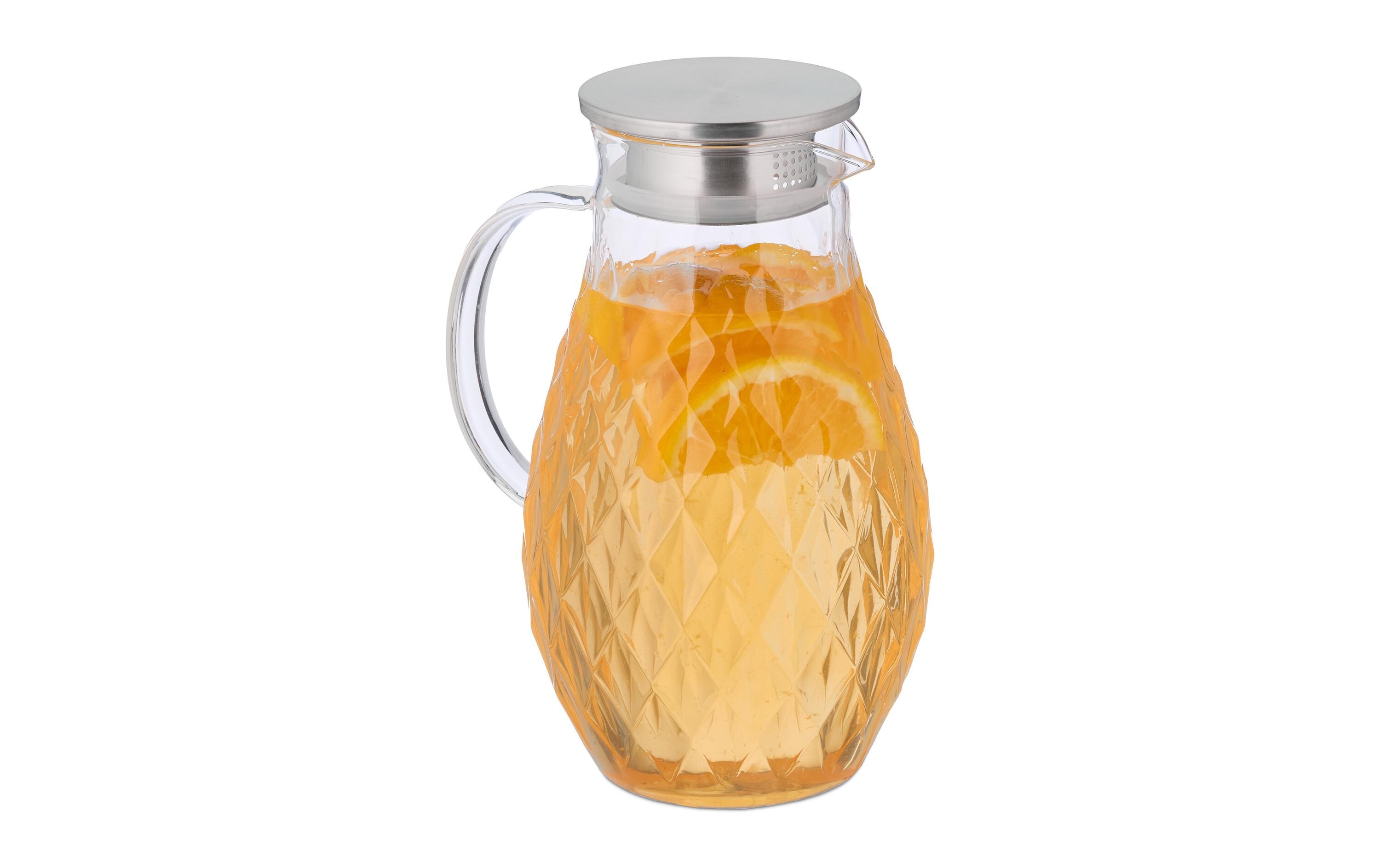 Krug 2 Liter, Silber/TransparentGlaskrug mit Deckel