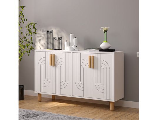 CONCEPT1 - Bahut Rodney blanc 120 x 29,6 x 73,6cm