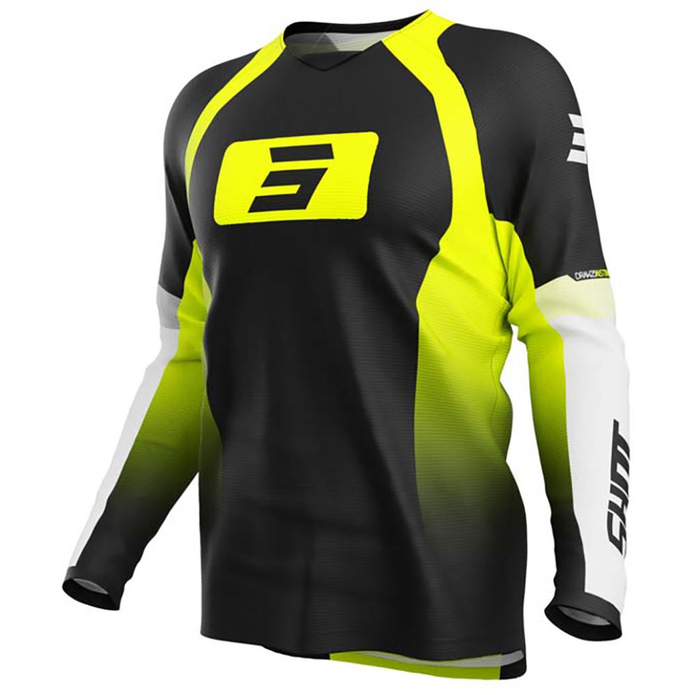 Shot - Maillot Draw Instinct Noir / Jaune fluo / Blanc