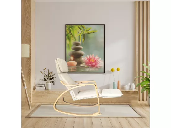 Fauteuil relax à bascule avec repose-pieds réglable mod. ZEN BLANC par Yelloo