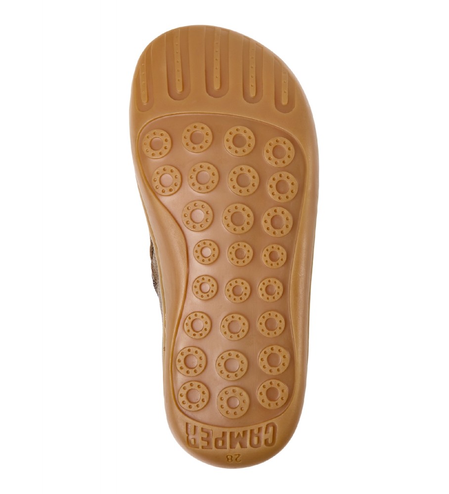 Chinelo Camper Peu Cami em couro marrom