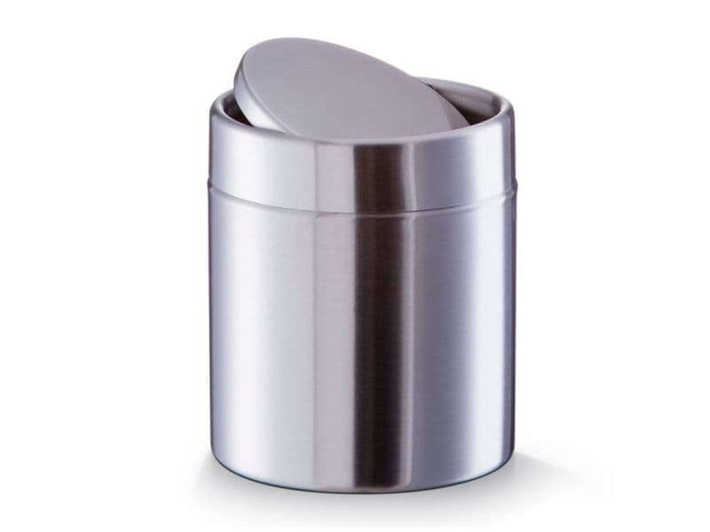 Zeller Present Tischeimer 1.45 l, Silber Tischabfalleimer