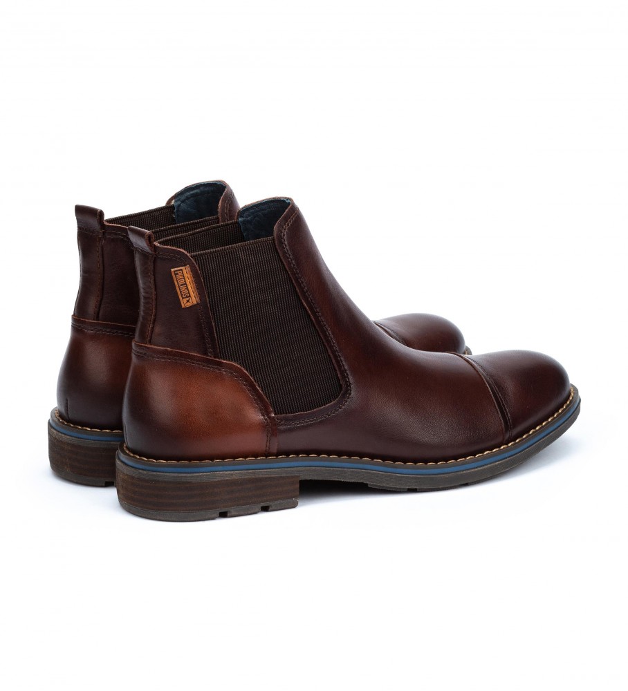 Botas de cano curto Pikolinos York M2M-8016 em couro marrom escuro