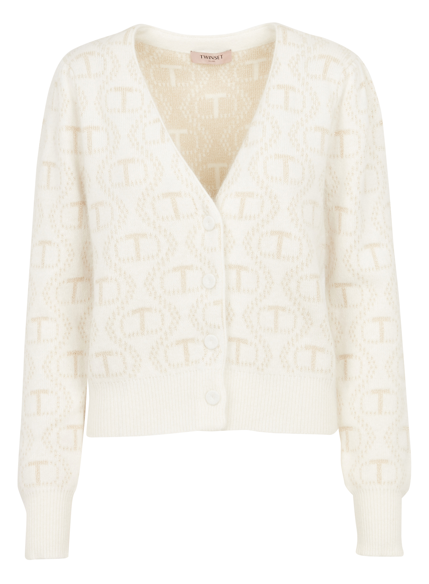 Gilet col V imprimé| Beige