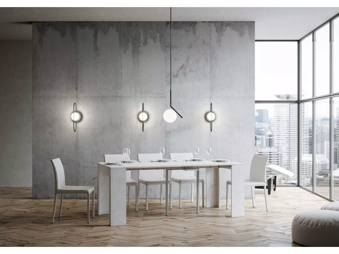 Console extensible 90x42/302 cm Emy Blanc Spatulé