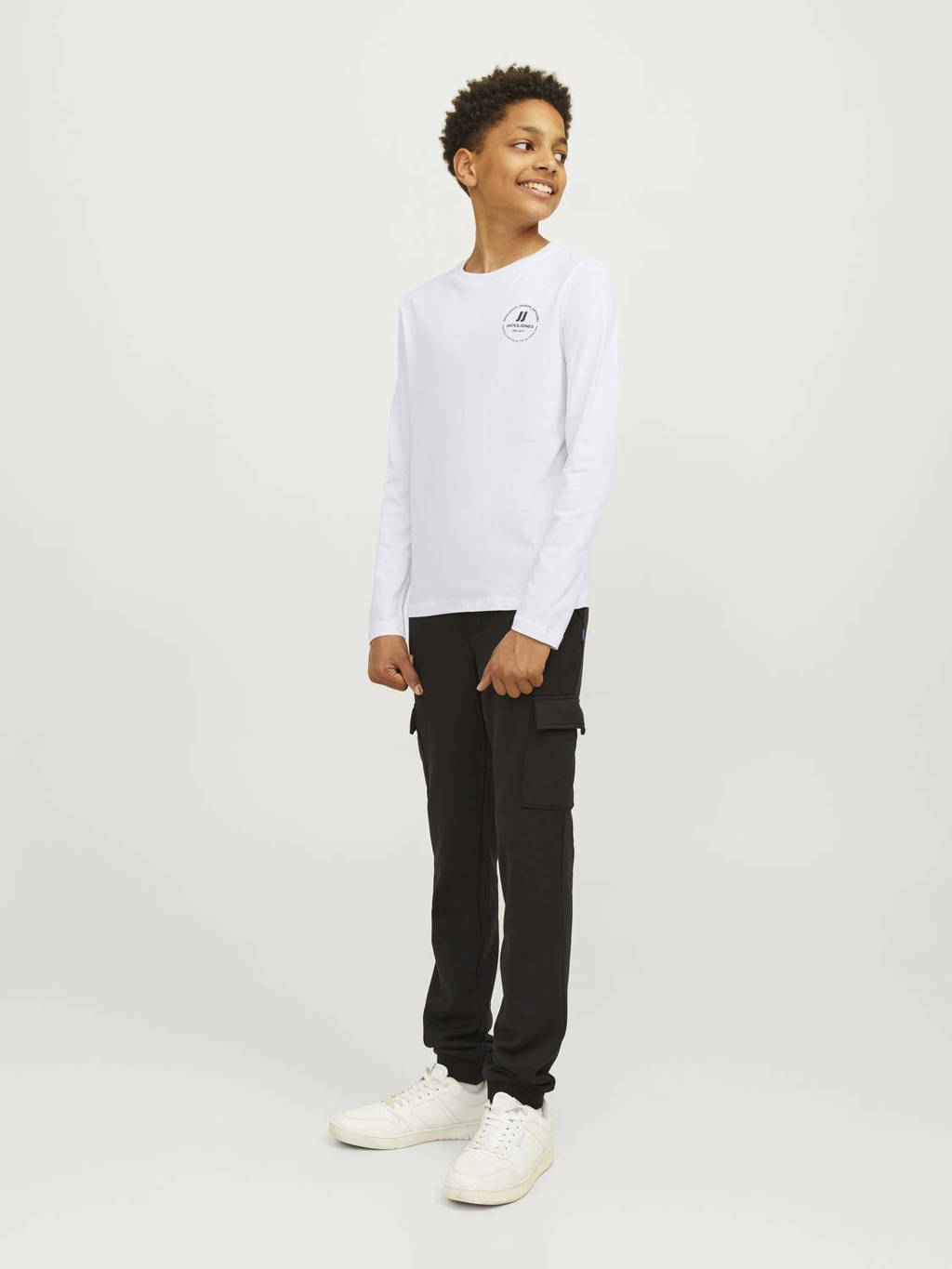 JACK & JONES longsleeve JJESWIFT met printopdruk wit