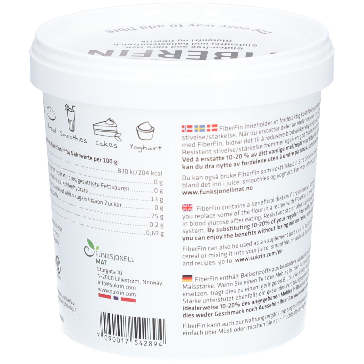 Sukrin FiberFin 2.0 – natürliches feines ballaststoffhaltiges Mehl