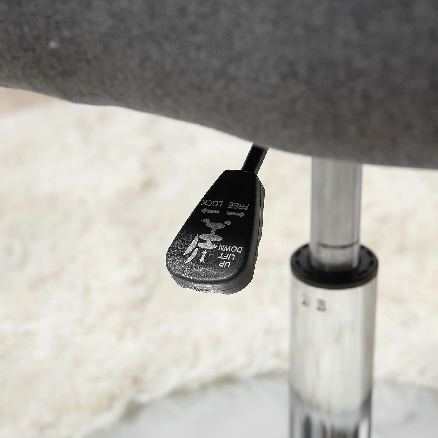 HOMCOM Sessel Loungesessel mit Armlehne, Lendenkissen, Gepolstert Relaxsessel mit Metallrahmen, Leinenoptik, Höhenverstellbar Drehstuhl für Schlafzimmer, Wohnzimmer, Dunkelgrau