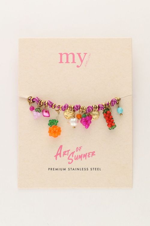 Art paarse touw armband tutti frutti