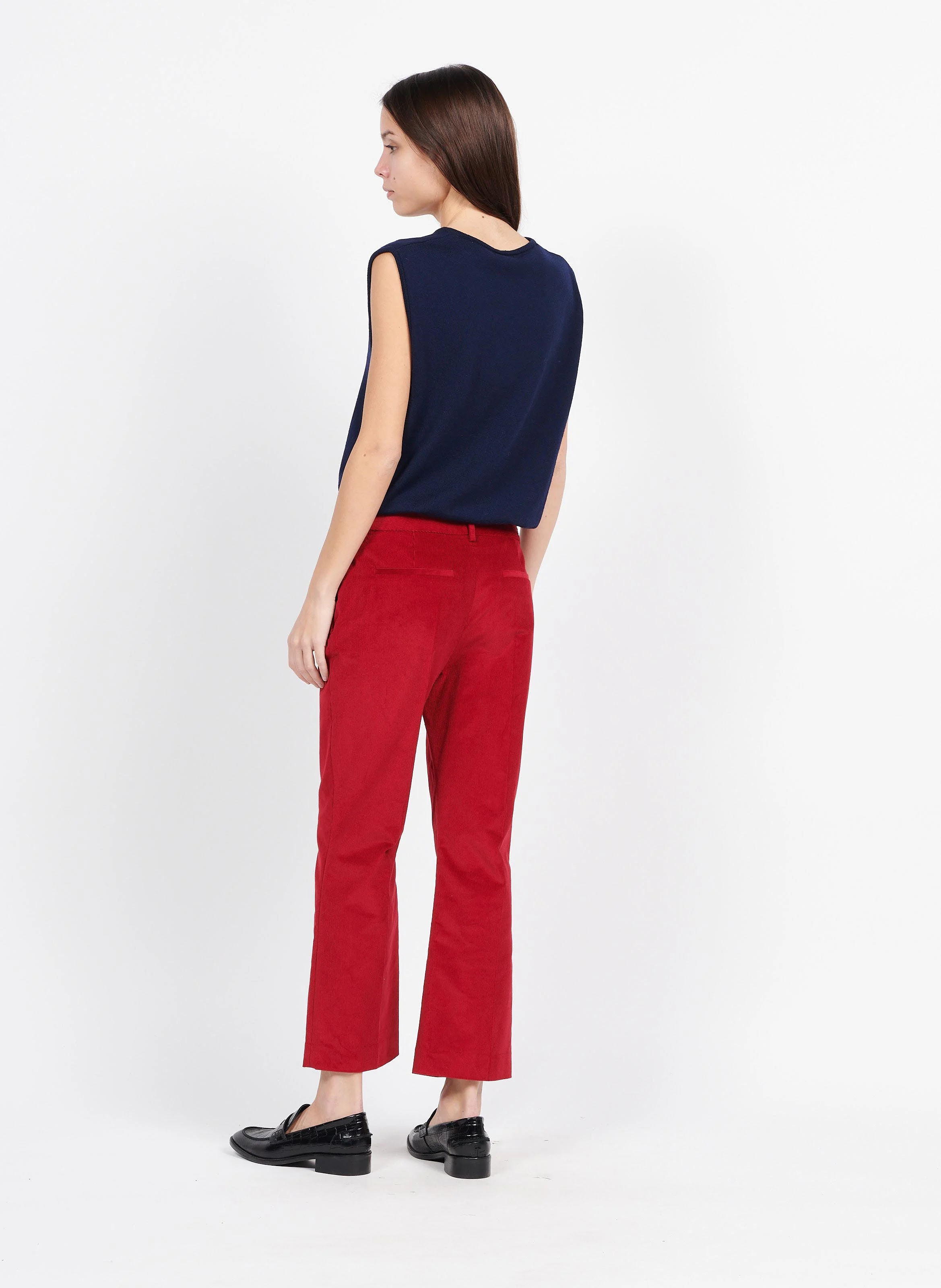 Pantalon en coton mélangé | Rouge