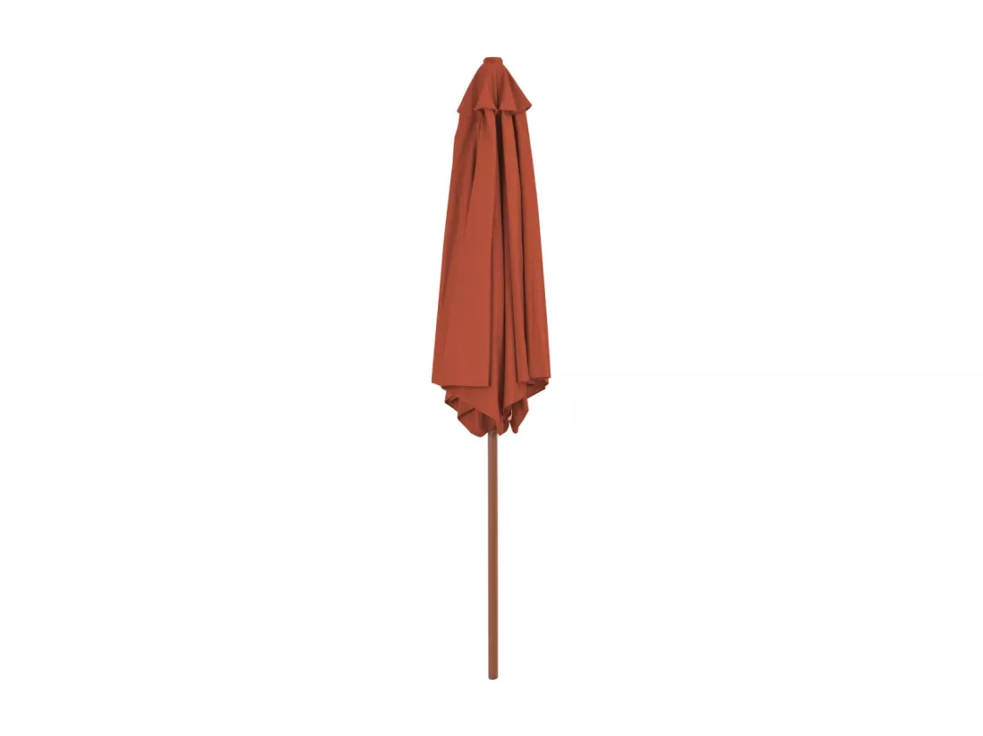 Parasol d'extérieur avec mât en bois 270 cm Terre cuite