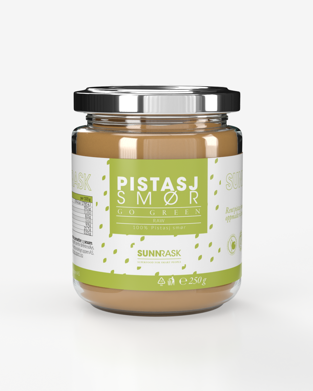 SunnRask Pistasjsmør 3x250g - TREPAKNING!