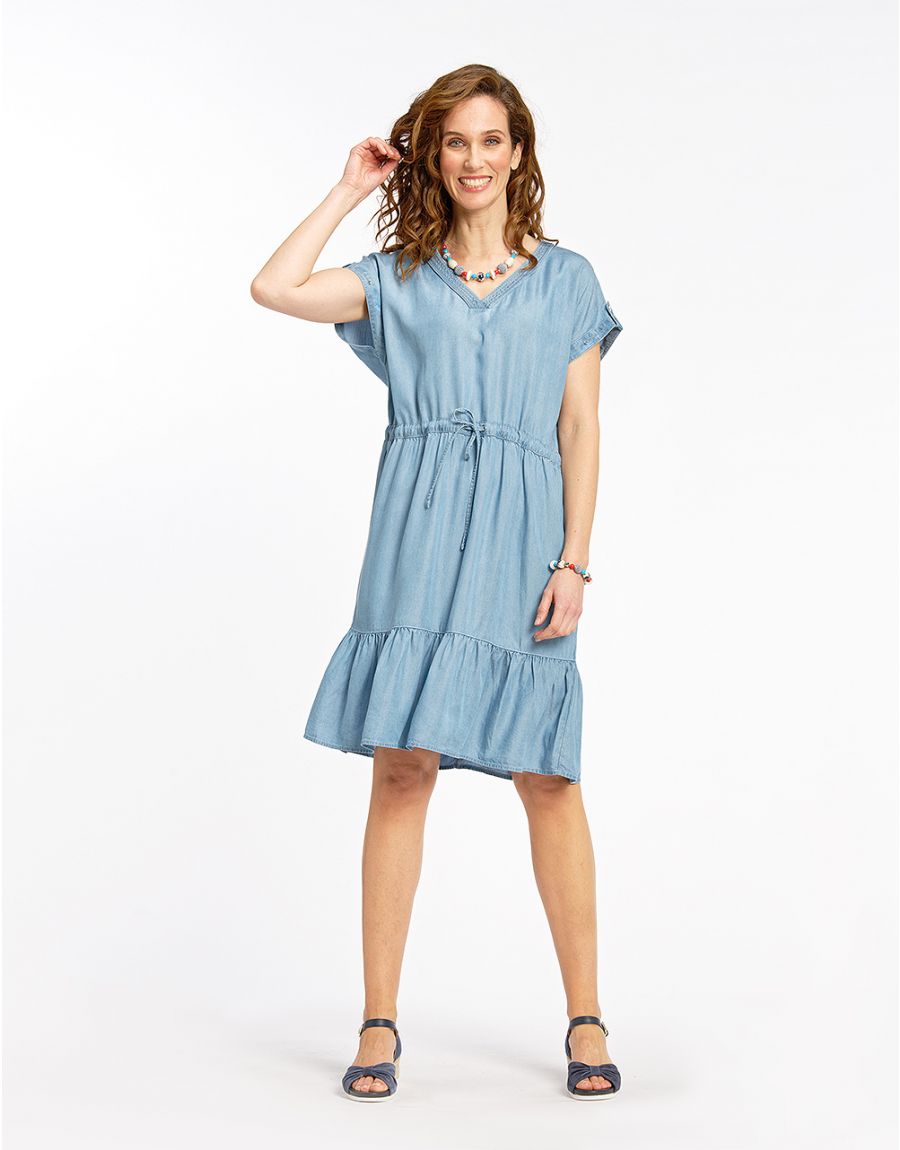 Robe à volants en lyocell