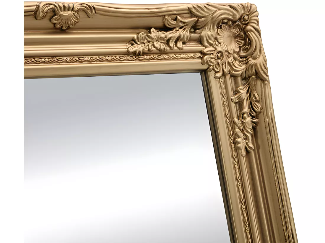 Miroir sur pied en bois d'eucalyptus - L. 50 x H. 170 cm - Doré - HONORE
