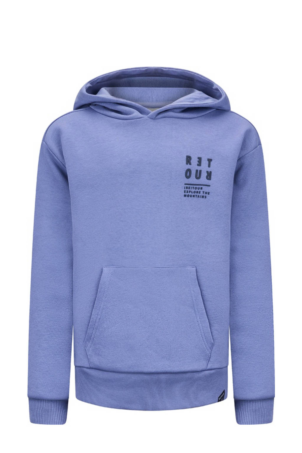 Retour Jeans hoodie Czar met printopdruk paarsblauw