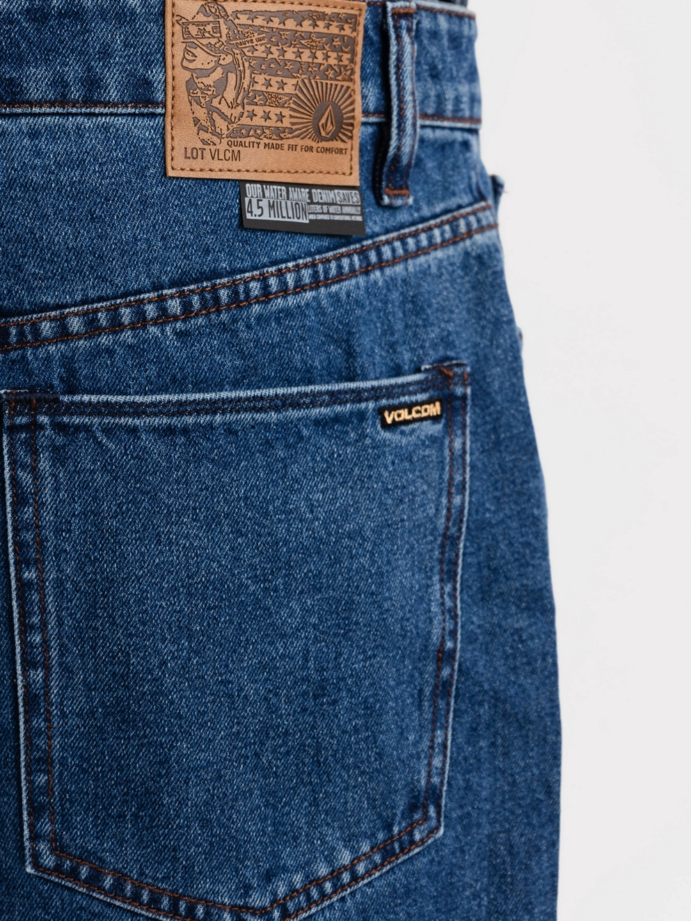 Volcom Billow Denim Shorts oliver mid blue